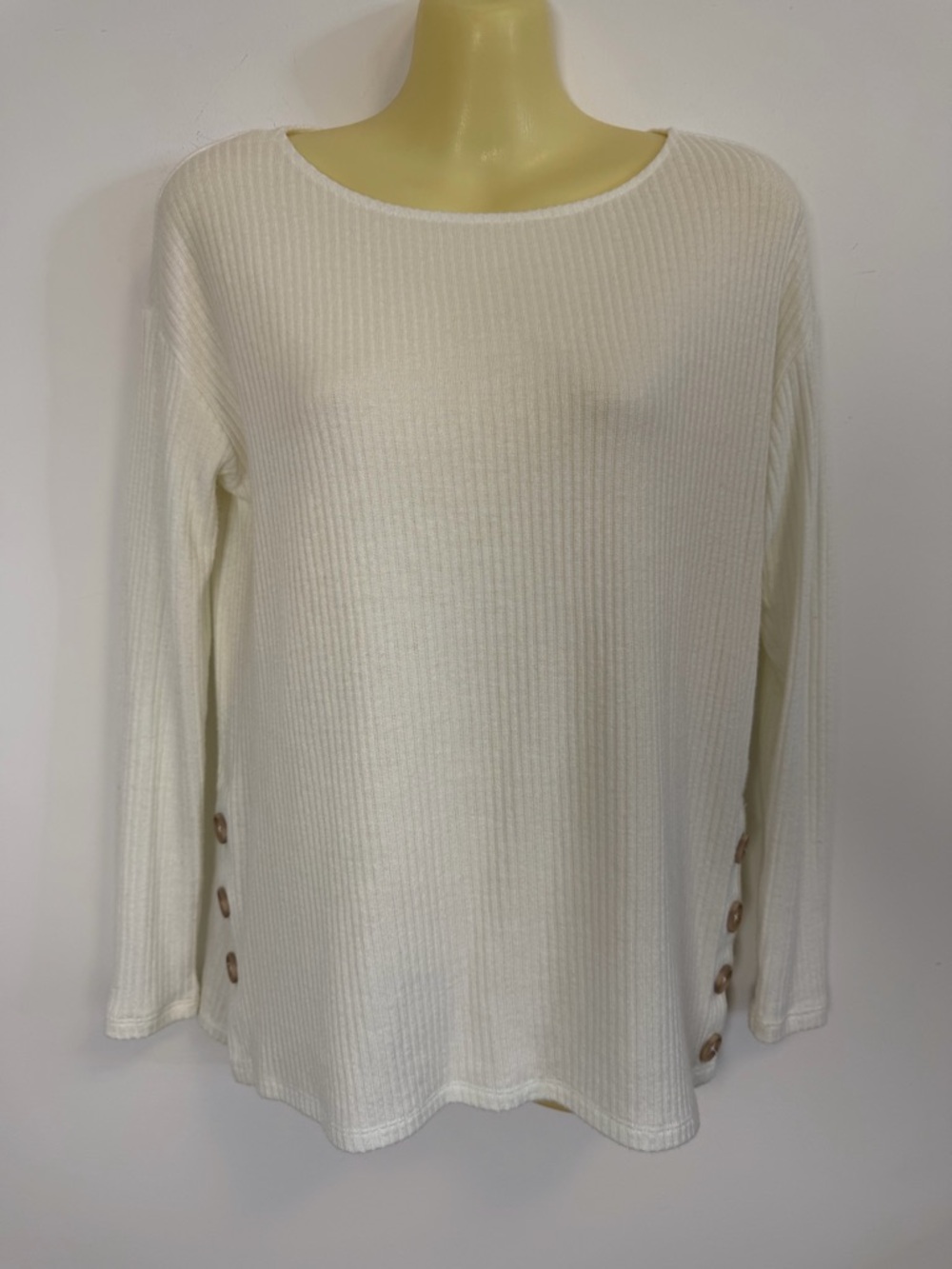 Z Supply Cream Knit Top with Button Detail - Picture 2 of 7